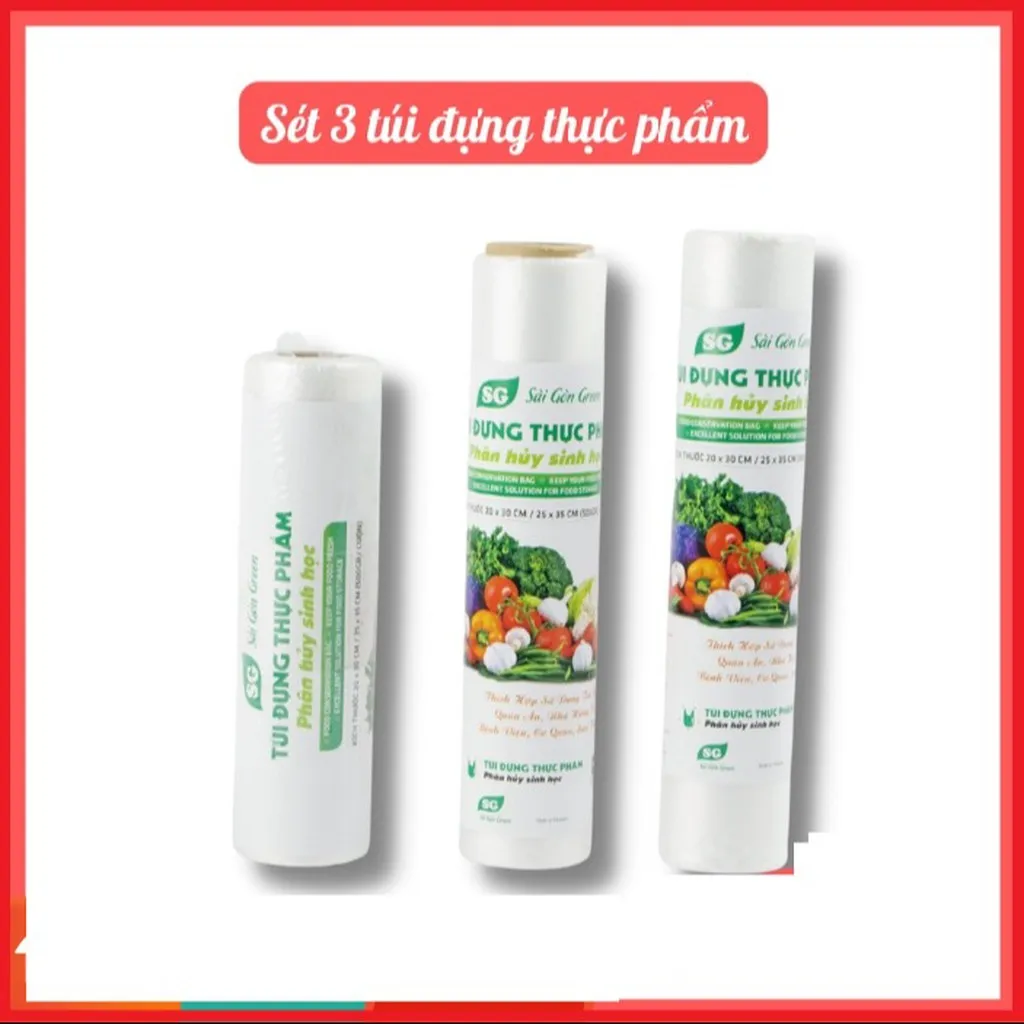 Set 3 Túi Đựng Thực Phẩm Phân Hủy Sinh Học Ctb475 - Bechip