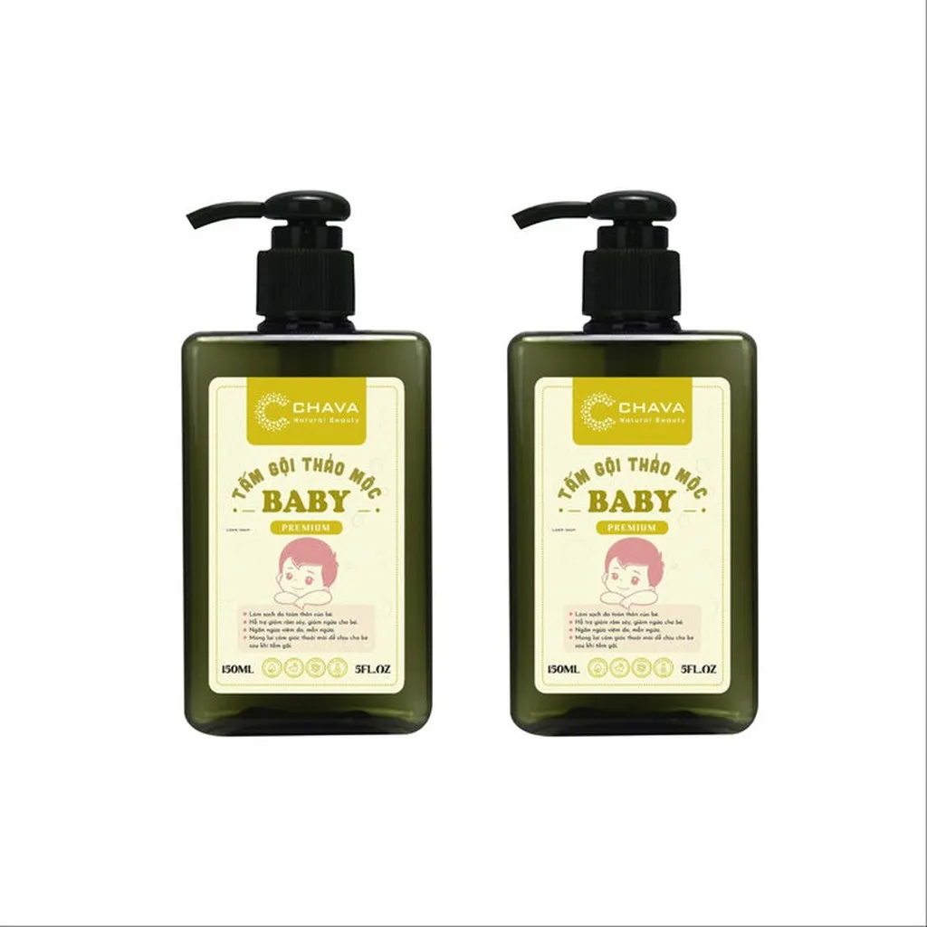 [combo] 2 Chai Tắm Gội Thảo Mộc Baby Premium 150ml - Chava Natural Beauty