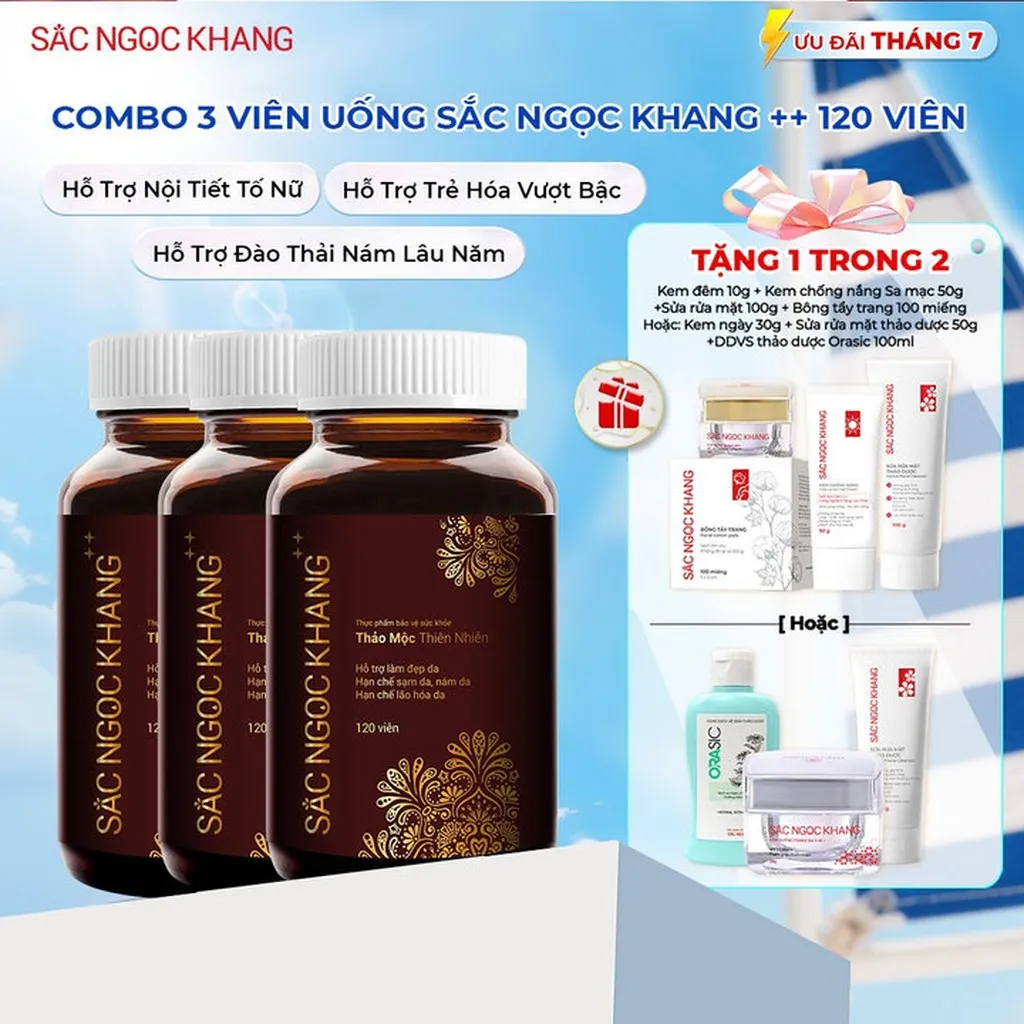 Combo 03 Viên Uống Snk ++ 120 Viên - Sắc Ngọc Khang
