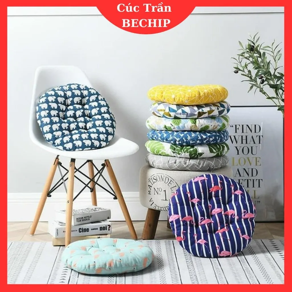 Đệm Ngồi Bệt Tròn 3d, Nệm Lót Ghế Ngồi Bàn Trà Kiểu Nhật Bông Trắng Cực Êm ️ctb494 - Bechip