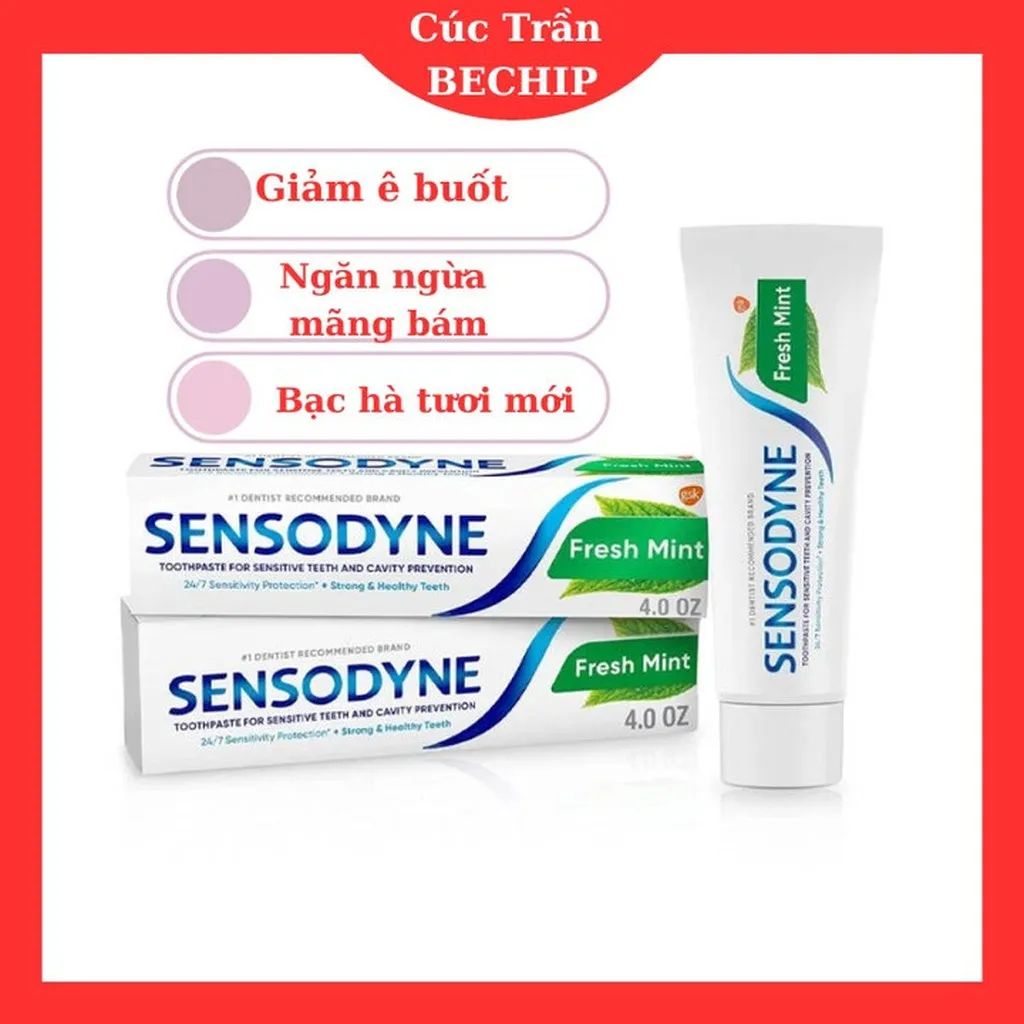 Combo 3 Tuýp Kem Đánh Răng Sensodyne Fresh Mint 100g Ctb496 - Bechip