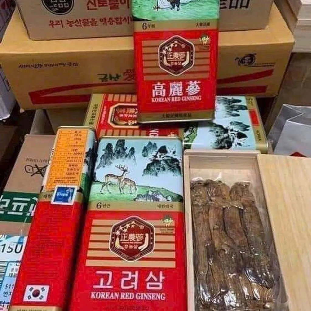 Sâm Khô Hàn Quốc Hộp Thiếc Nguyên Củ 6 Năm Tuổi Chính Hãng Hộp 150g - 300g - Ginseng