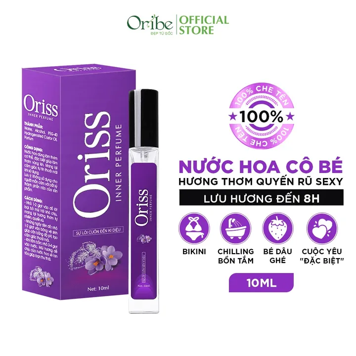 Nước Hoa Vùng Kín Nữ Oriss Chiết Xuất Tía Tô Ngừa Khuẩn Hương Thơm Quyến Rũ Thơm Lâu Chai Xịt 10ml - Oribe