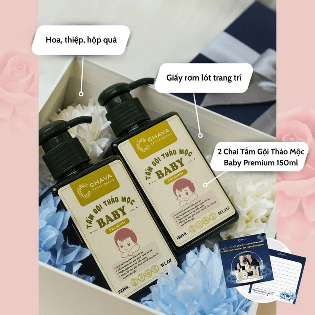 Alternative view of [combo Quà Tặng] 2 Chai Tắm Gội Thảo Mộc Baby Premium 150ml - Chava Natural Beauty