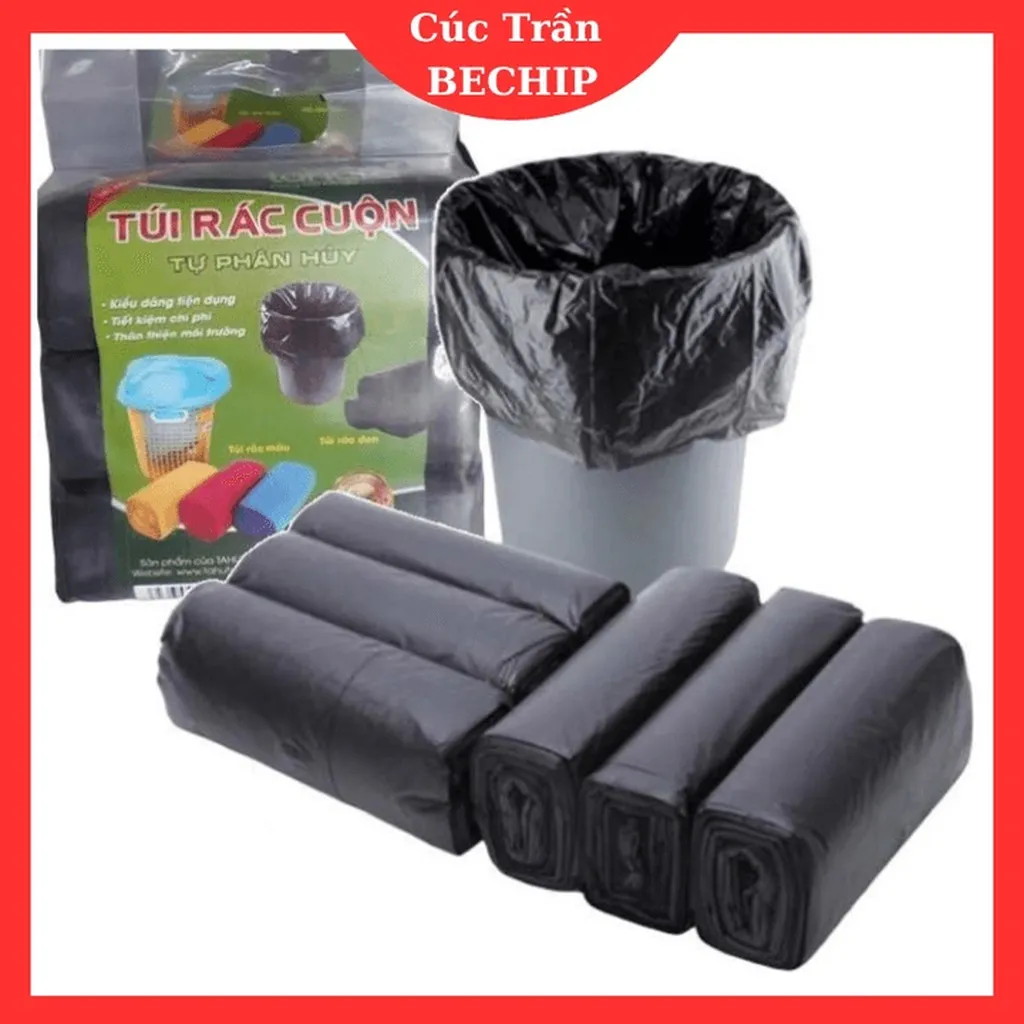 Túi Đựng Rác Màu Đen Size Trung 55x65cm (set 3 Cuộn) Ctb516 - Bechip