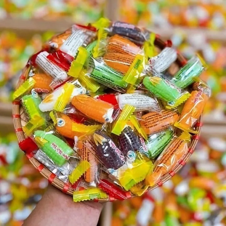 Kẹo Bắp Dẻo Có Nhân, Kẹo Bắp Dẻo Các Loại - Túi 1 Kg Or 500g - Minh Ngọc