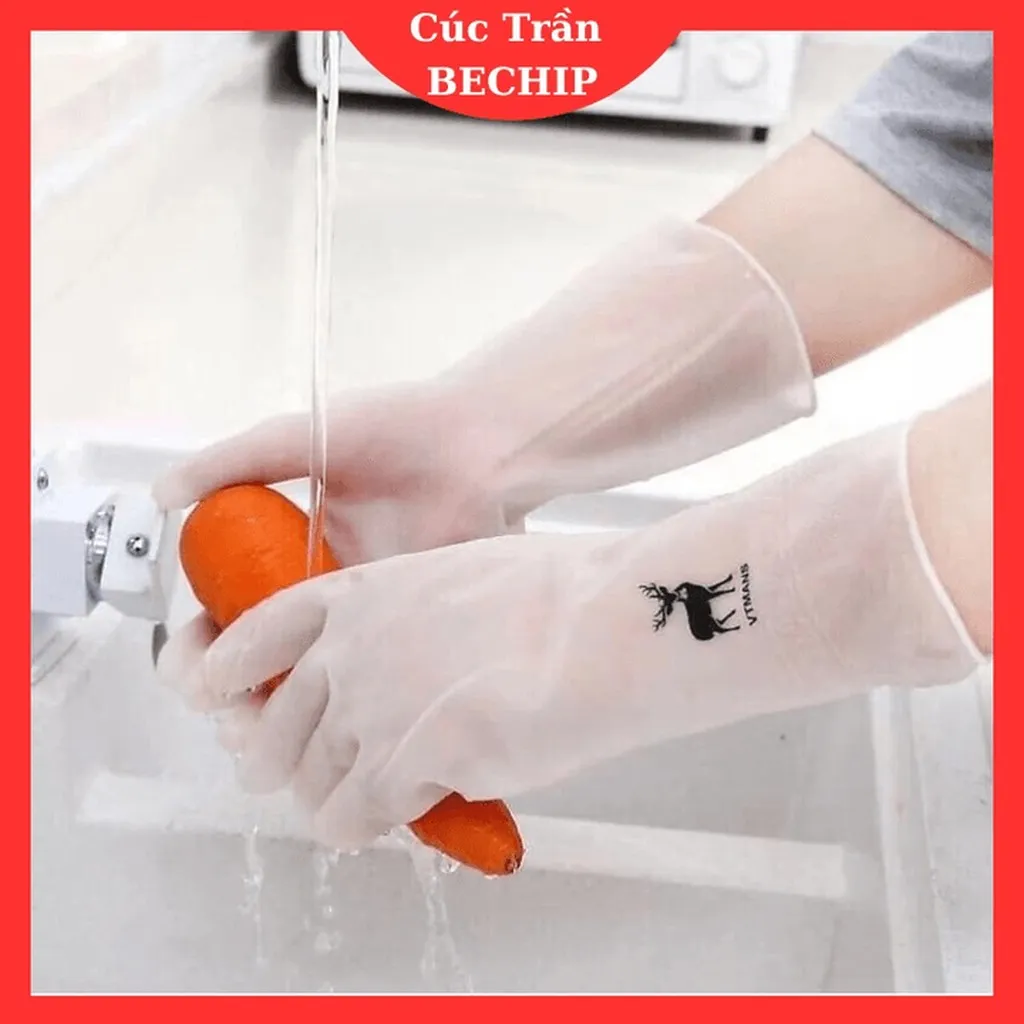 Combo 2 Đôi Găng Tay Cao Su Trắng Hình Con Hươu Ctb522 - Bechip
