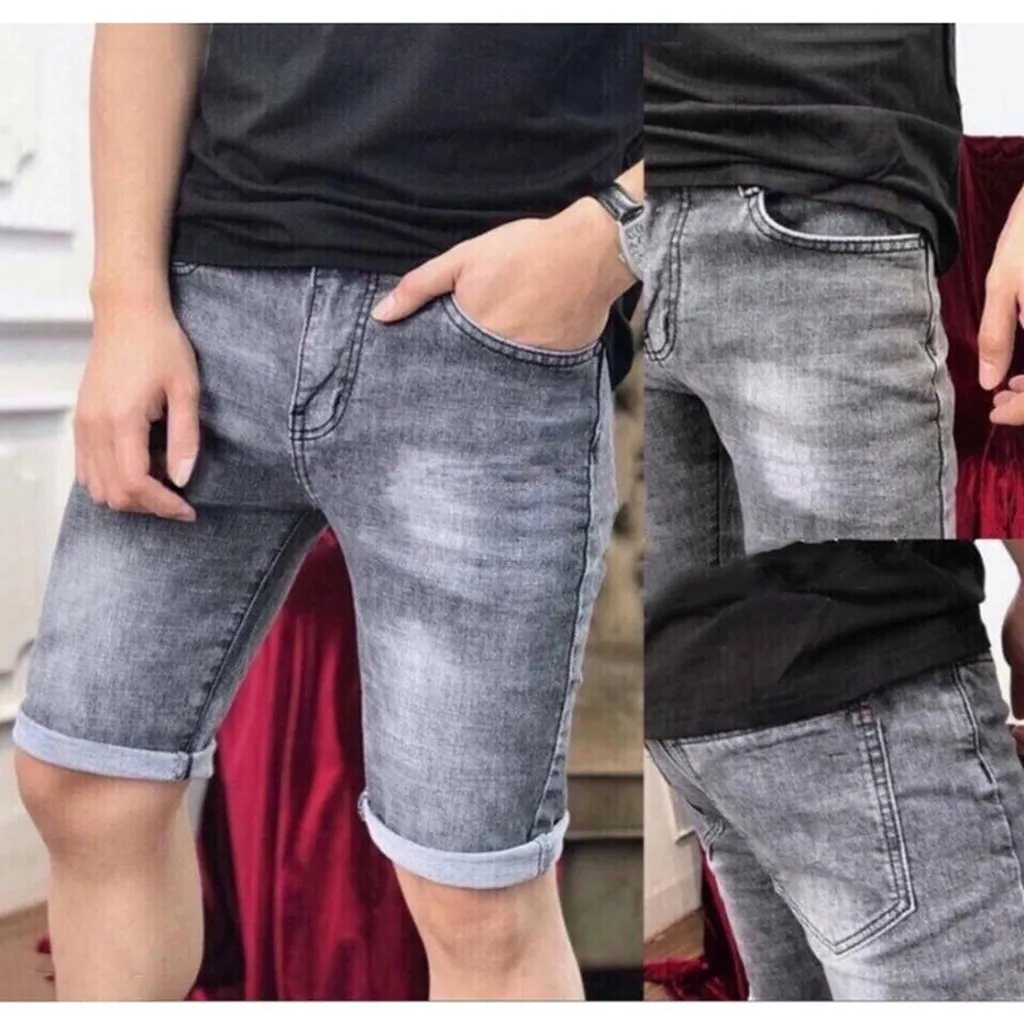 Alternative view of Quần Jean Nam Vải Co Giãn 4 Chiều Quần Short Đùi Bò Nam Vải Jean Cực Đẹp - Kim