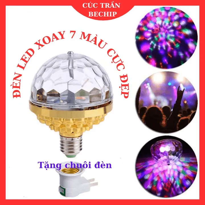 Đèn Led Xoay 7 Màu Cực Đẹp, Đèn Sân Khấu, Đèn Vũ Trường Ctb555 - Bechip