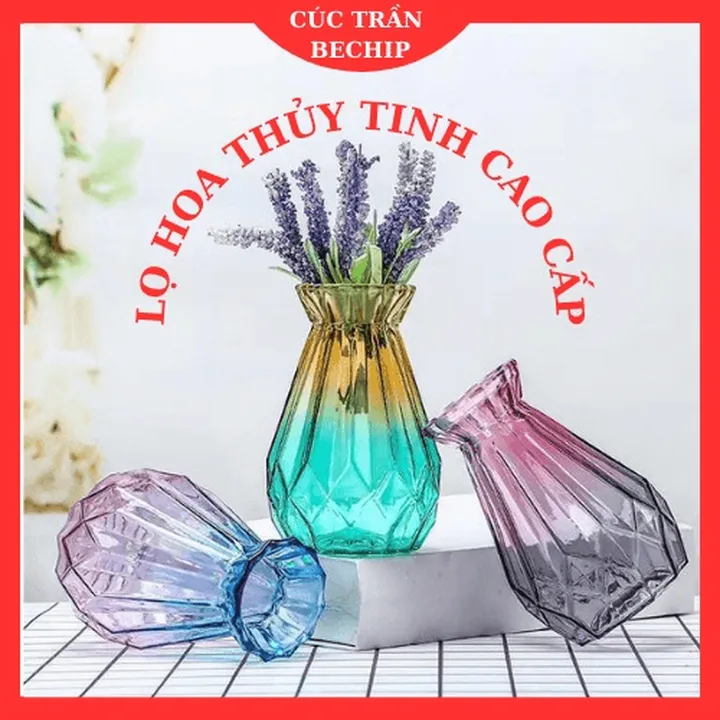 Bình Hoa Thủy Tinh, Lọ Cắm Hoa Thủy Tinh Đa Giác Ctb561 - Bechip
