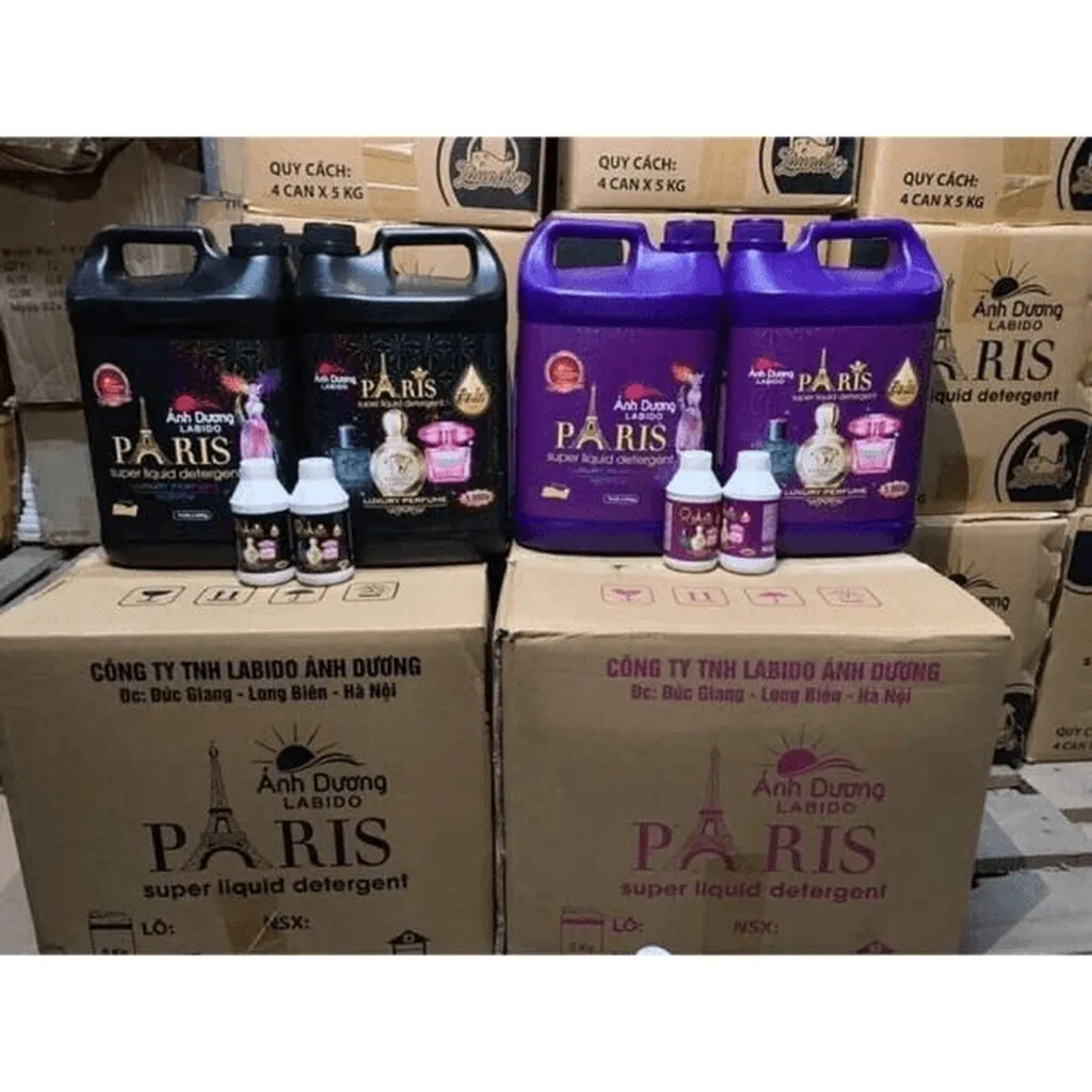 Thùng 4 Can Nước Giặt Nước Hoa Đậm Đặc Paris 5l - Gdn
