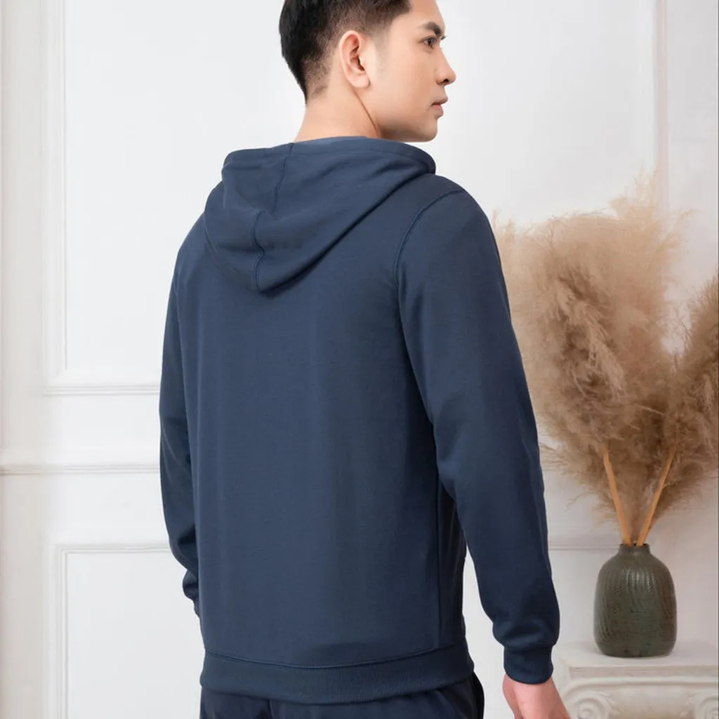 Alternative view of Bộ Nỉ Hoddie Aligro Kéo Khóa Có Mũ Màu Navy Bn.15 - Aligro
