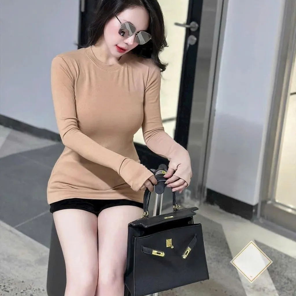Áo Kiểu Tay Dài Thun Lạnh Cổ Tròn - Lê Phương Boutique