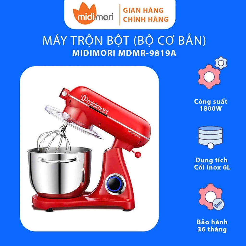 Máy Nhào Trộn Bột Đa Năng Công Suất 1800w- Midimori