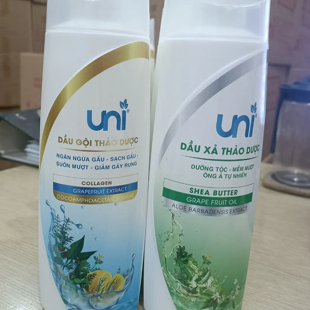 Cặp Dầu Gội Xã Thảo Dược Colagen Hương Bưởi Trị Gàu Dưỡng Tóc,ngăn Rụng Tóc _unipharma