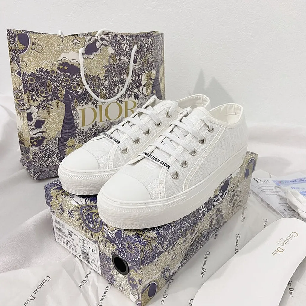 Alternative view of Giày Sneaker Nam Nữ Dior Canvas Thêu Hoạ Tiết Full Trắng, Chất Lượng Siêu Cấp, Hàng Chuẩn Trung Hg005 - Chốt Đi Store