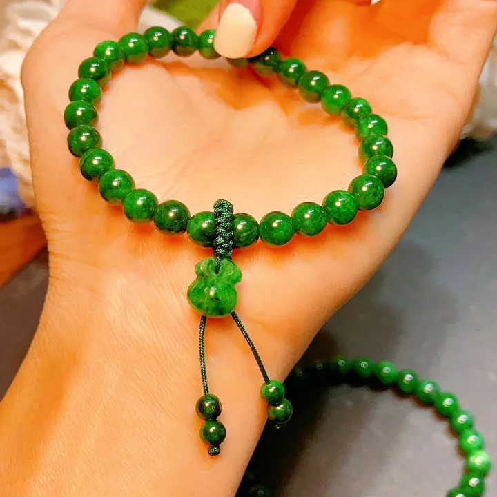 Vòng Tay Túi Tiền Treo Ngọc Cẩm Thạch Sơn Thủy Thiên Nhiên - Thắng Giang