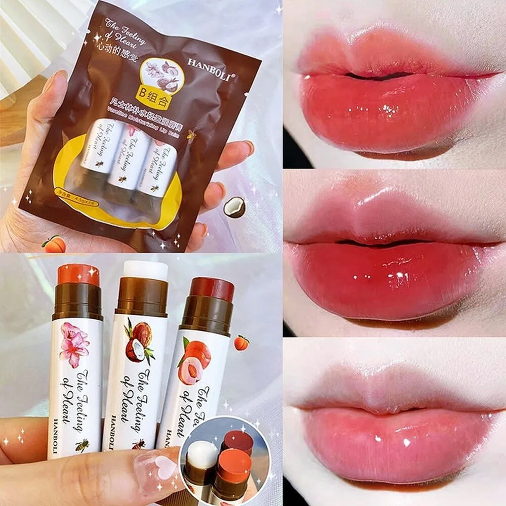 Set 3 Son Dưỡng Có Màu Nicor Dưỡng Ẩm Căng Mọng Mềm Môi Vị Hoa Quả - Gdn