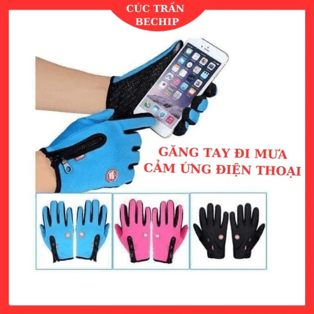 Găng Tay Đi Mưa Chống Thấm Nước, Chống Lạnh Có Cảm Ứng Điện Thoại Ctb601 - Bechip