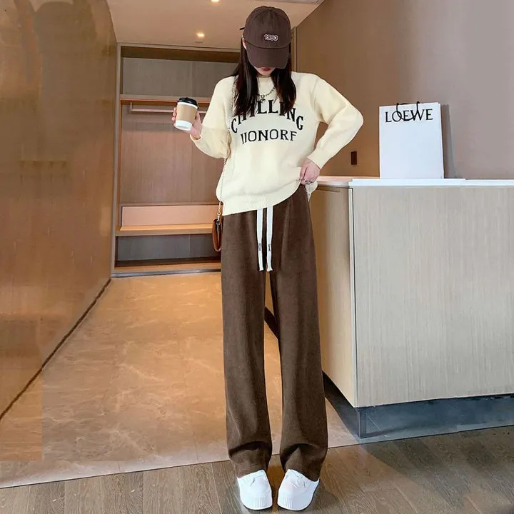 Alternative view of Quần Ống Rộng Chất Liệu Nhung Tăm Dày Dặn, Phong Cách Hàn Quốc - Diepchi Fashion