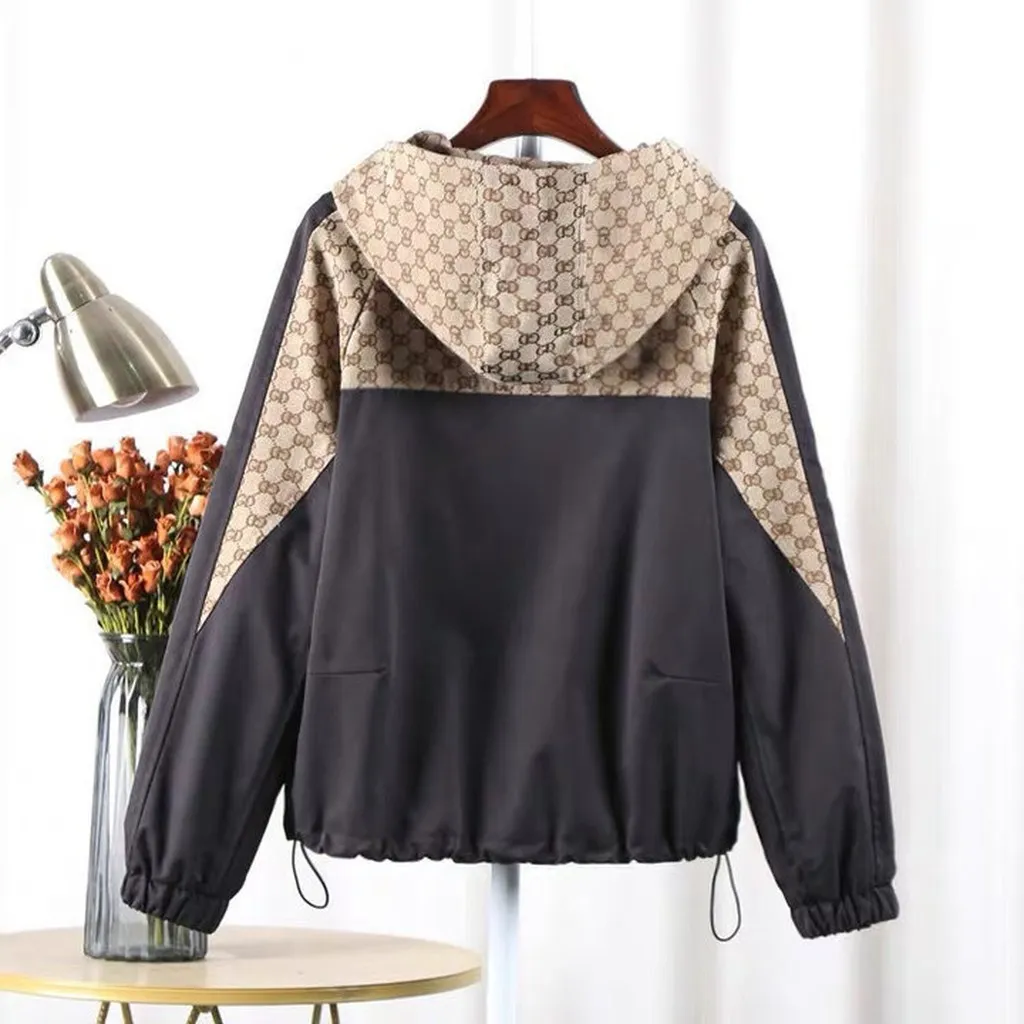 Áo Khoác Dù 2 Lớp Form Rộng Phối Họa Tiết - Lê Phương Boutique