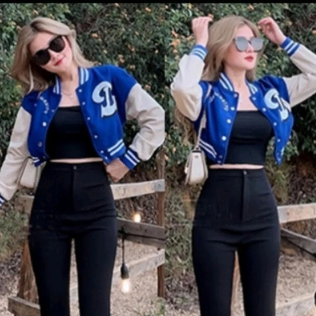 Áo Khoác Nỉ Ngoại Form Lửng In Chữ D - Lê Phương Boutique