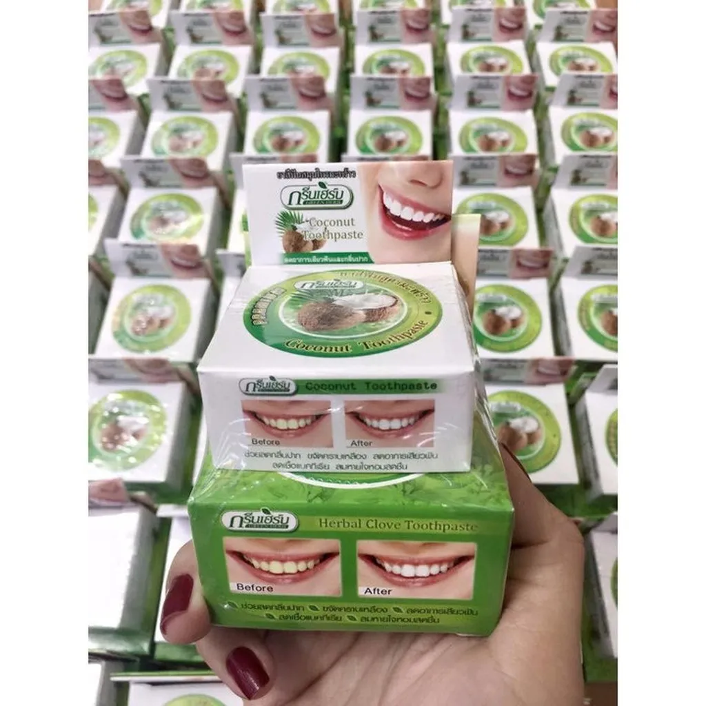 Alternative view of Kem Tẩy Trắng Răng Thái Lan Green Herb Hũ Lớn 25g Tặng Hủ Nhỏ 10g - Gdn