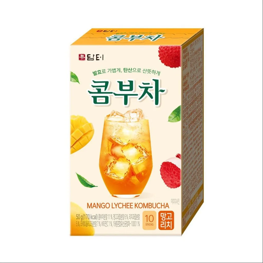 [hộp] Trà Kombucha Hàn Quốc Các Vị Xoài Vải,nho,chanh,bưởi 50g - Damtuh