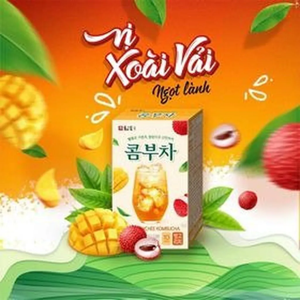 Alternative view of [hộp] Trà Kombucha Hàn Quốc Các Vị Xoài Vải,nho,chanh,bưởi 50g - Damtuh