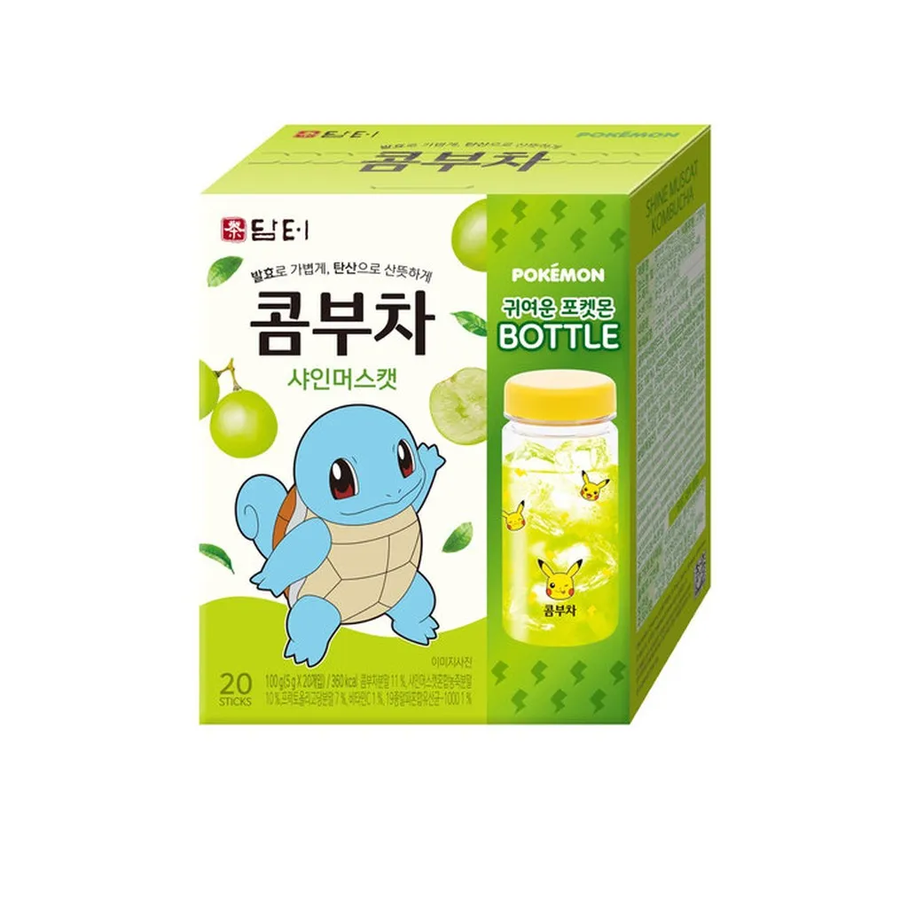 [hộp] (tặng Kèm Bình Nhựa Pokemon)trà Kombucha Hàn Quốc Các Vị Nho,chanh 100g - Damtuh