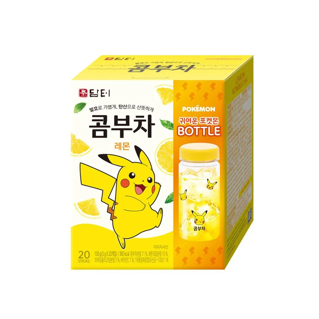 Alternative view of [hộp] (tặng Kèm Bình Nhựa Pokemon)trà Kombucha Hàn Quốc Các Vị Nho,chanh 100g - Damtuh