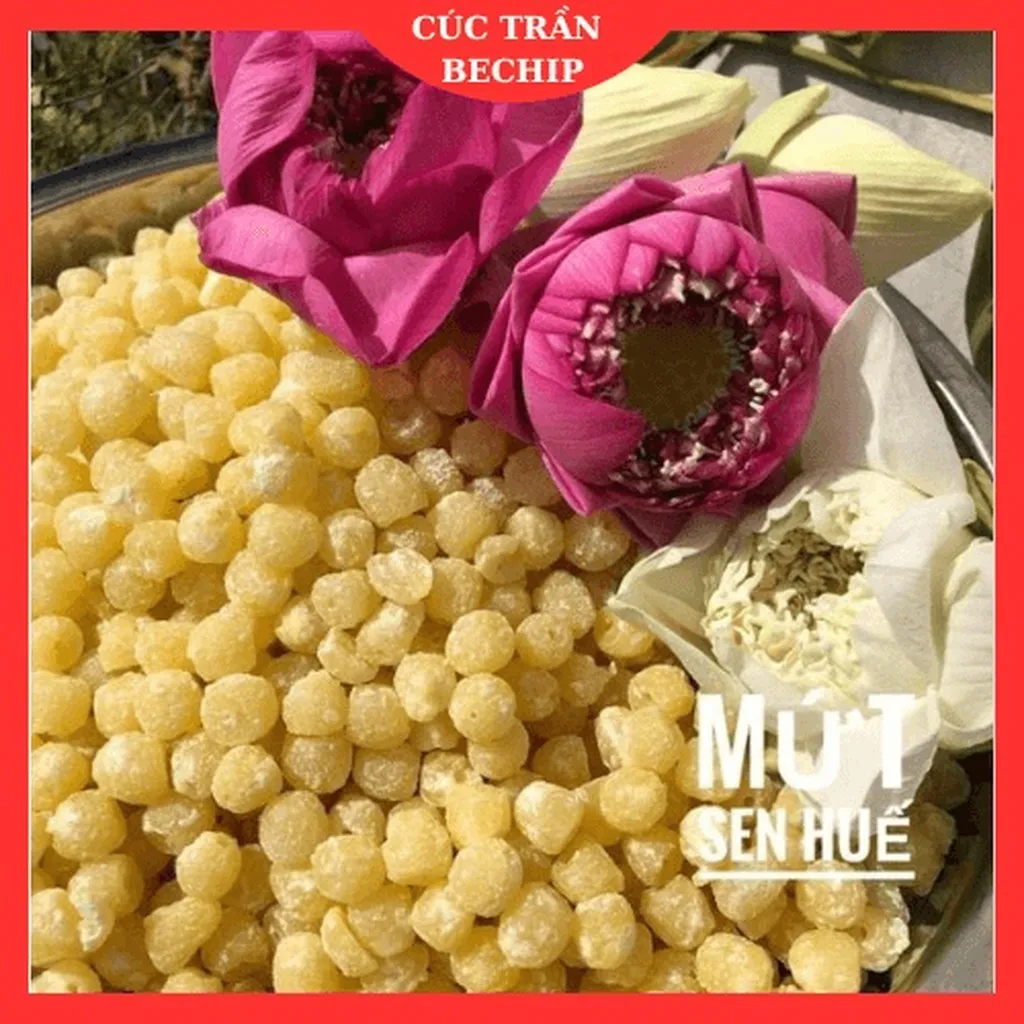 Mứt Hạt Sen Huế Ít Đường Thơm Ngon, Bùi, Ngọt Thanh 500g Ctb616 - Bechip