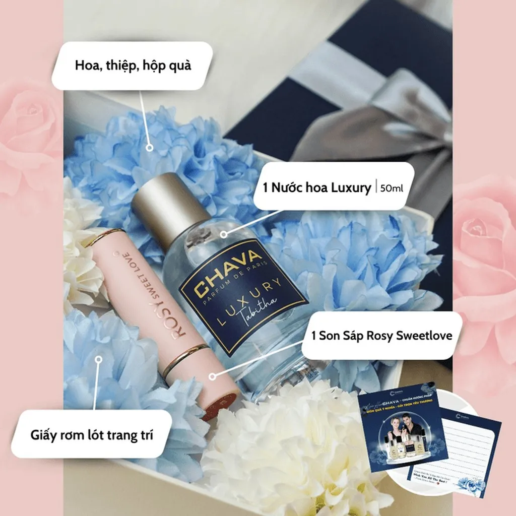 Alternative view of [combo Quà Tặng] 1 Nước Hoa Luxury 50ml + 1 Son Sáp Lì Rosy Sweetlove - Chava