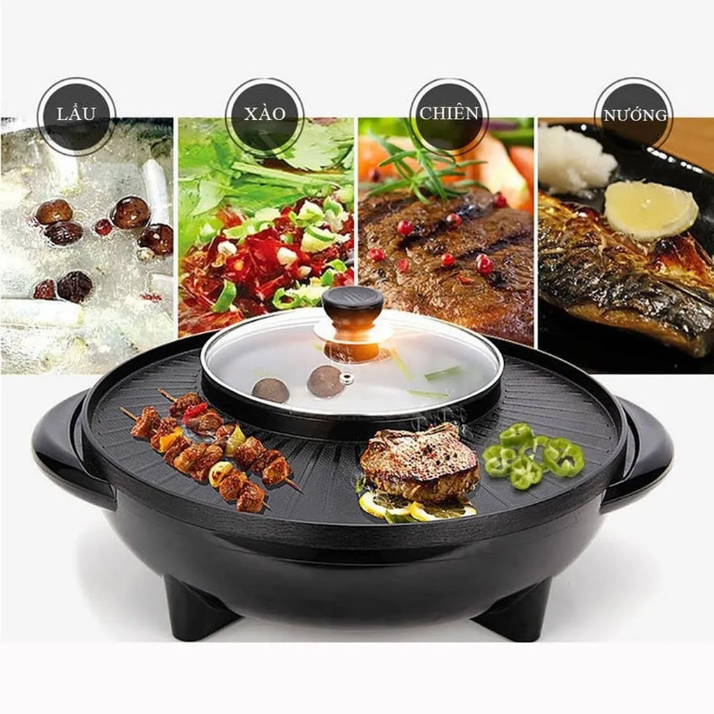 Bếp Điện Lẩu Nướng Đa Năng 2in1