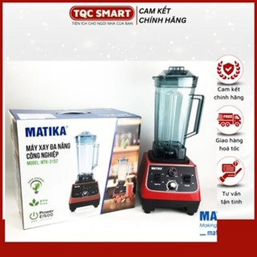 Máy Xay Công Nghiệp Đa Năng Matika Mtk-3152 Dung Tích 2l, Công Suất 1500w Chuyên Dùng Trong Các Quán