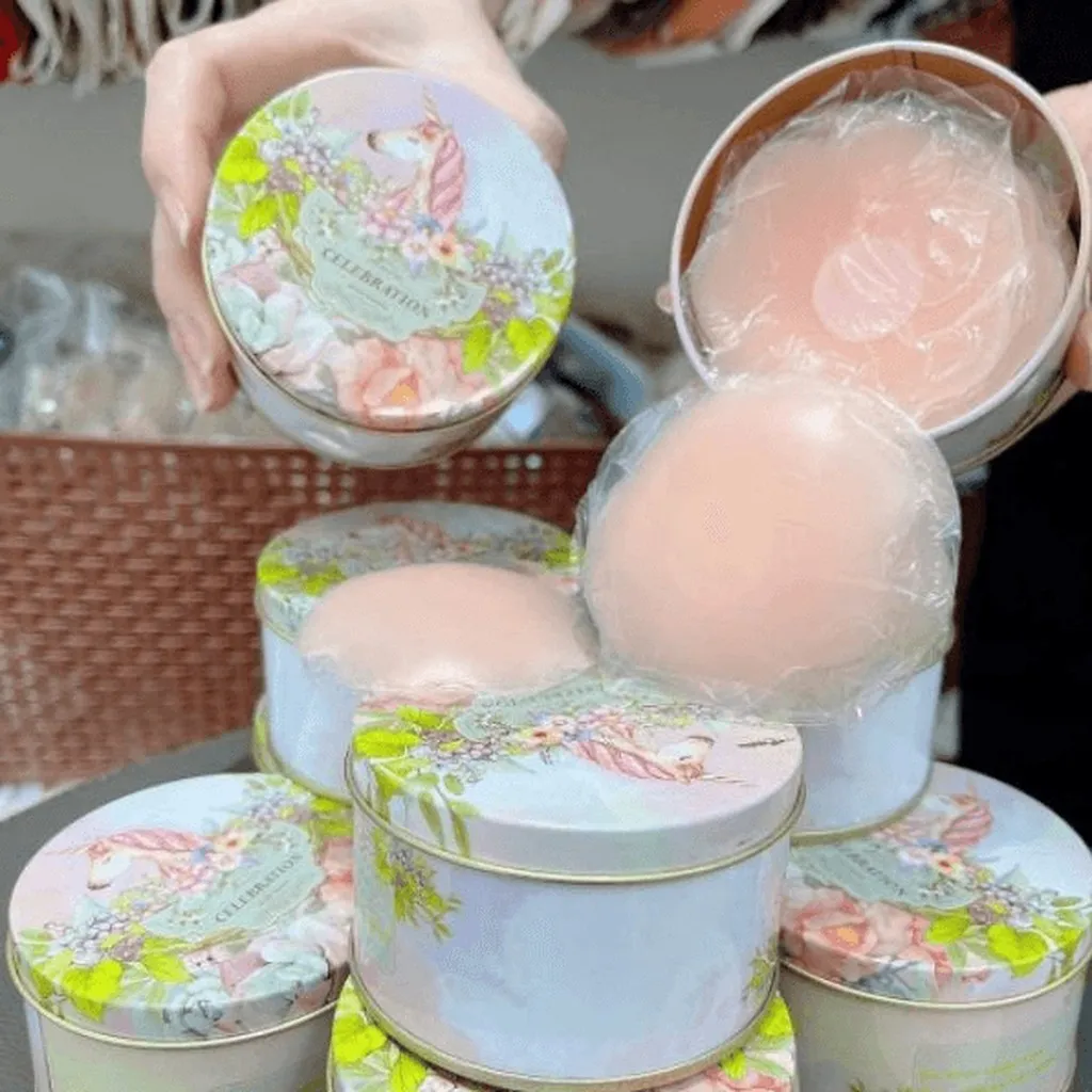 Alternative view of Hộp 10 Miếng Dán Ngực Silicon Siêu Dính Sử Dụng Được Nhiều Lần, Miếng Dán Nhũ Hoa Hình Tròn Mềm Mại - Dâu Shop