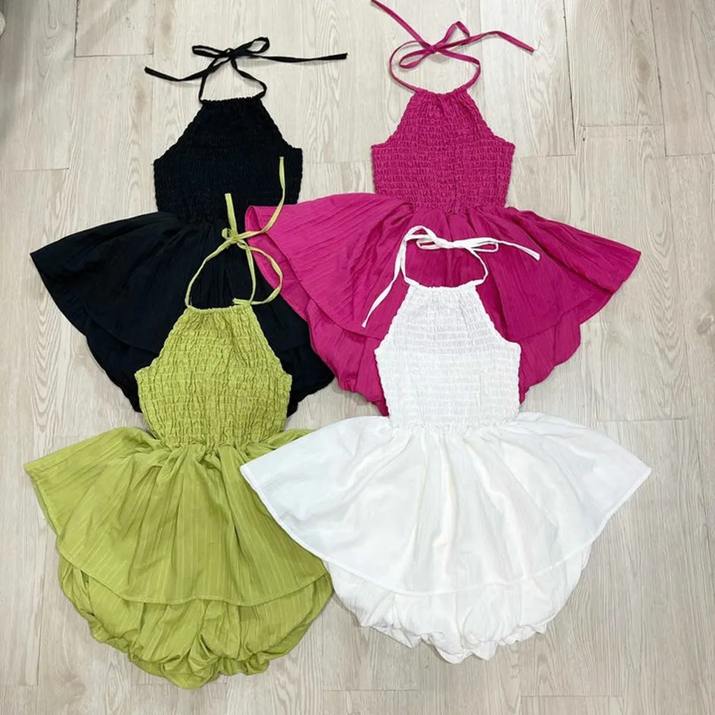 Alternative view of Set Áo Cổ Yếm Kèm Quần Chất Đũi Xốp Xinh - Lê Phương Boutique
