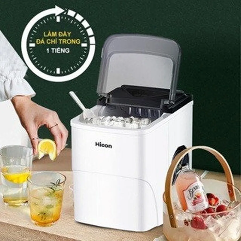 Máy Làm Đá Viên Hicon Hzb-16al Công Suất Mạnh Mẽ Đá Viên Thời Gian Nhanh Chóng Xiaomi Youpin