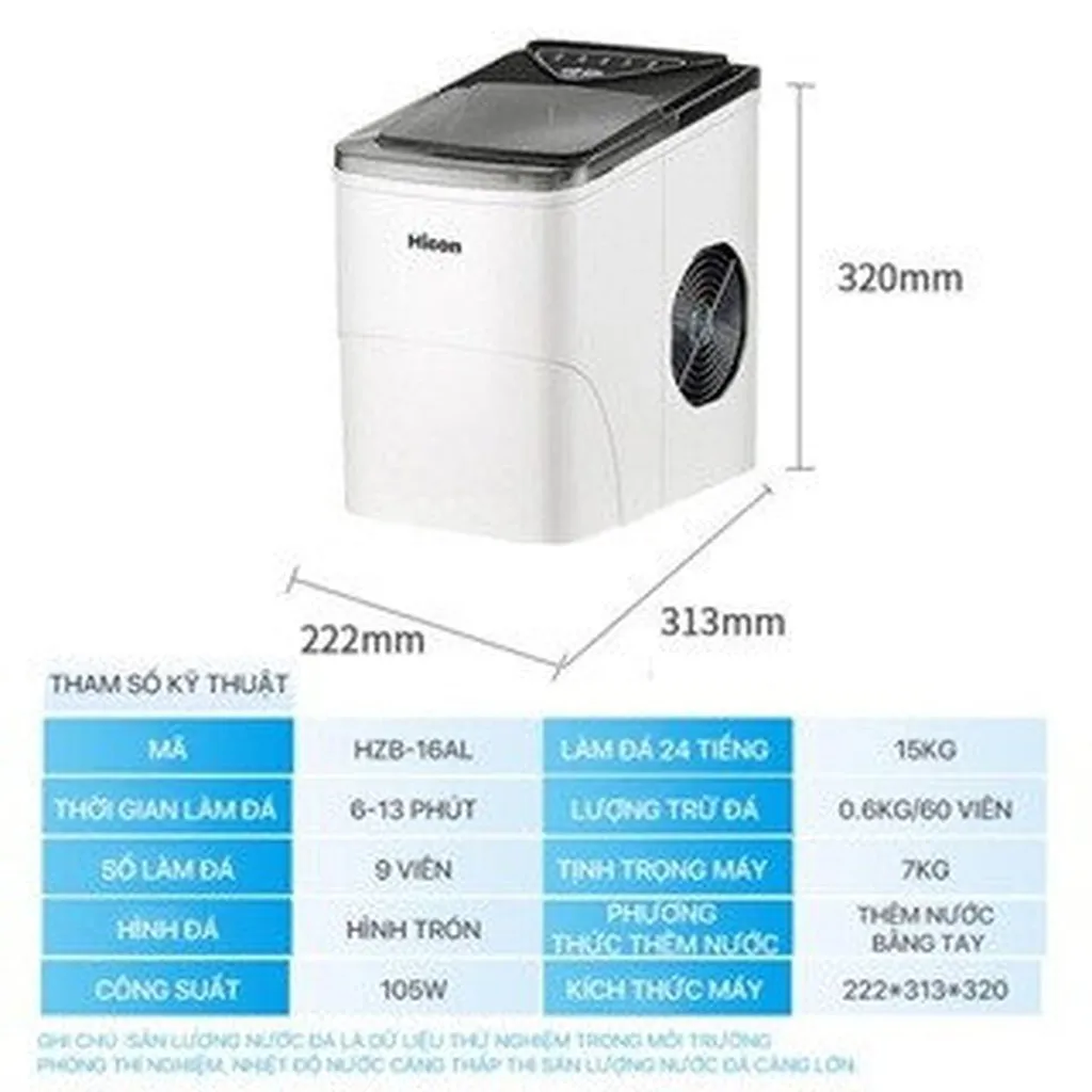 Alternative view of Máy Làm Đá Viên Hicon Hzb-16al Công Suất Mạnh Mẽ Đá Viên Thời Gian Nhanh Chóng Xiaomi Youpin