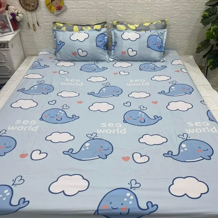 Bộ Ga + 2 Vỏ Gối Chất Liệu Poly