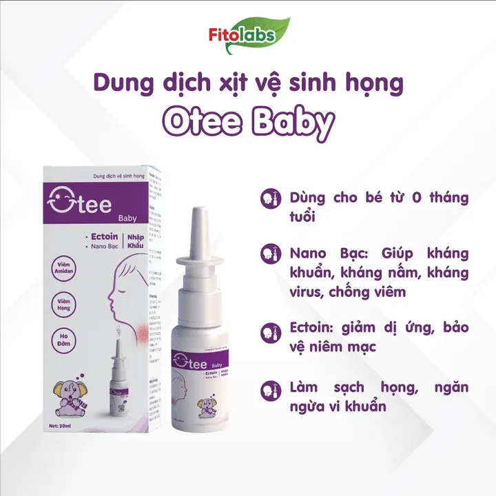 Alternative view of Xịt Họng Otee Baby Cho Bé Từ 0 Tháng Tuổi - Chống Viêm Họng, Viêm Amidan, Ho Có Đờm