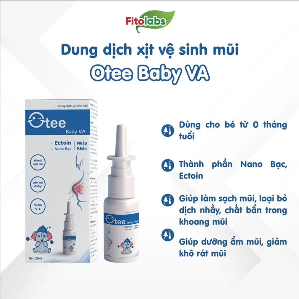 Alternative view of Xịt Mũi Otee Baby Va Cho Bé Từ 0 Tháng Tuổi - Chống Viêm V.a, Viêm Dị Ứng, Viêm Xoang