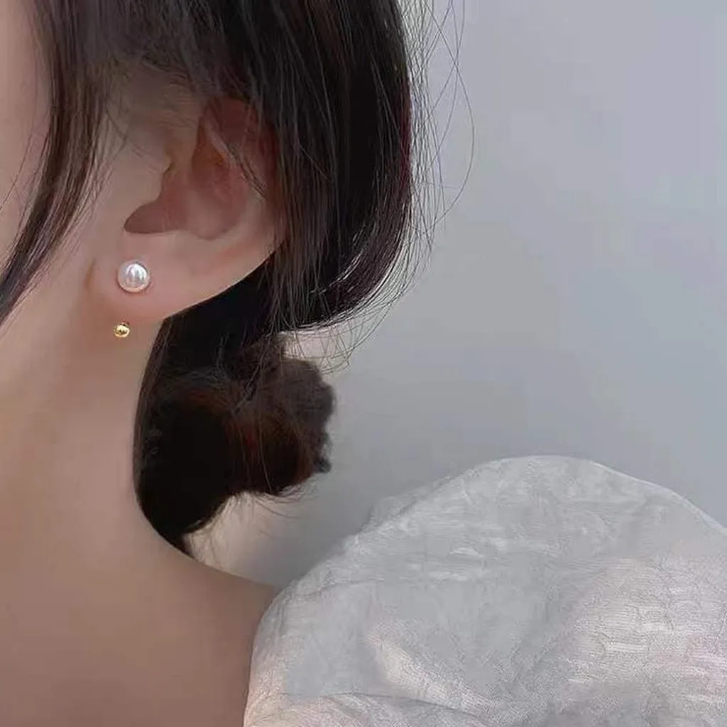 Alternative view of Bông Tai Nụ Ngọc Trai Nuôi Thiên Nhiên Chuôi Bạc Ta - Thắng Giang