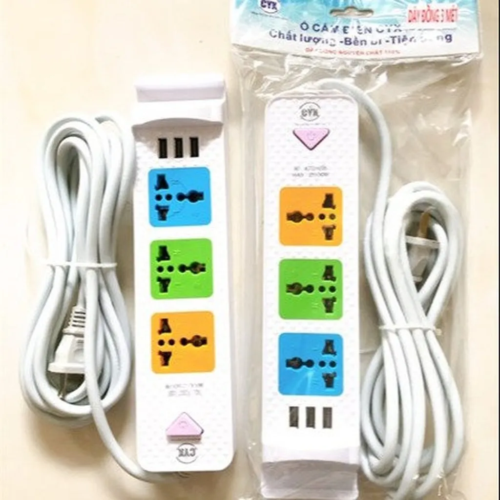 Ổ Điện Cyx C10u, K202 3 Cổng Usb Dây 3m - Su