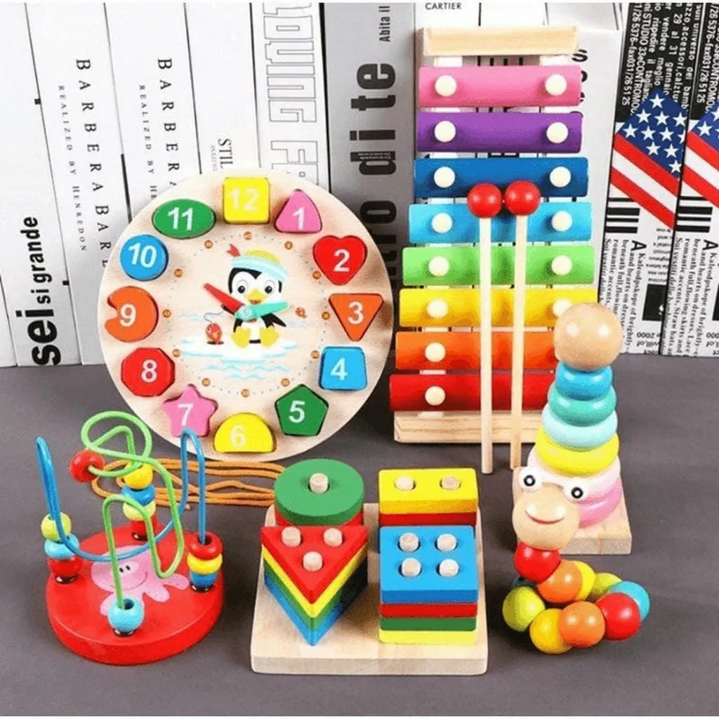 Bộ 6 Món Đồ Chơi Logic Tư Duy Sáng Tạo Montessori Cho Bé - Su