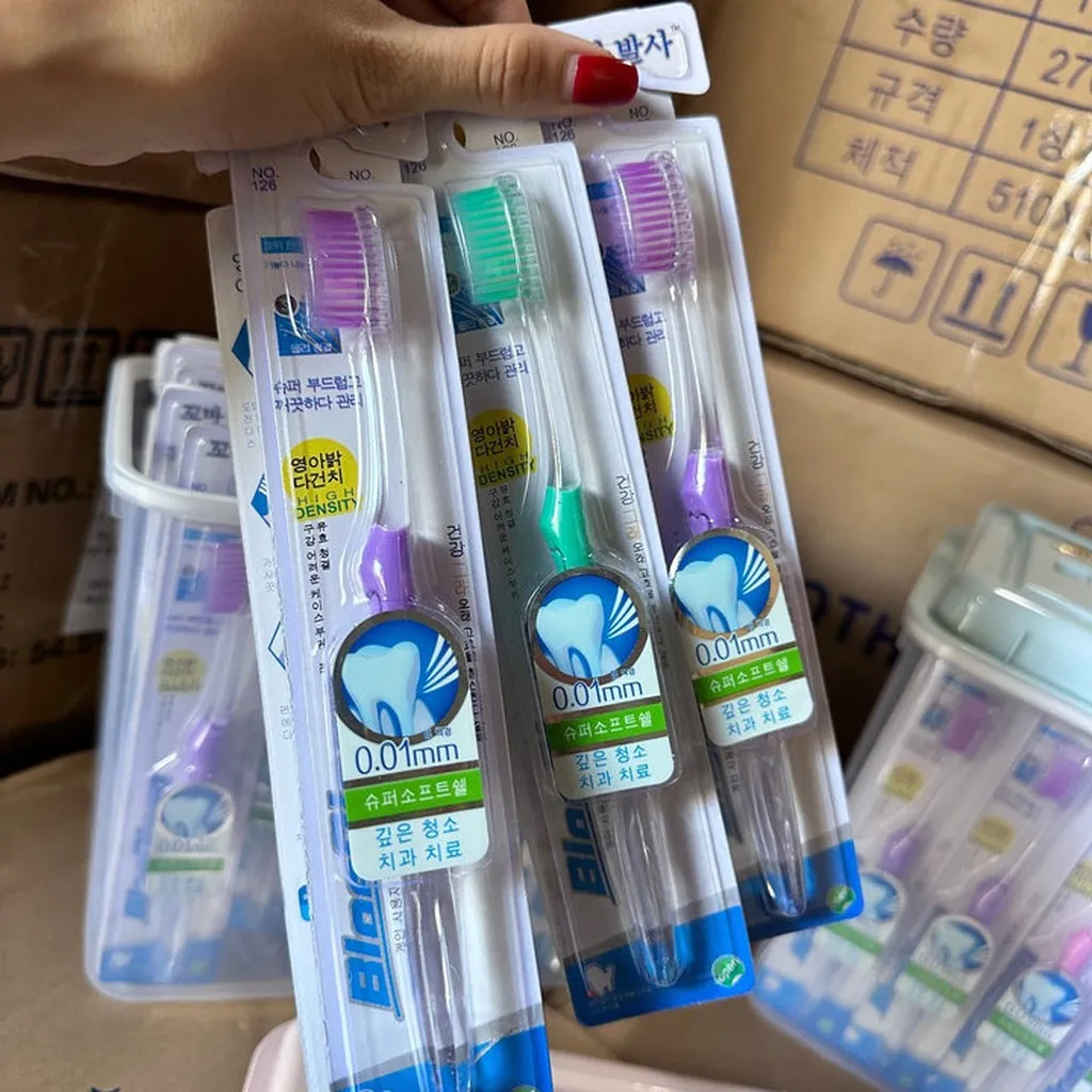 Combo 5 Bàn Chải Đánh Răng Hàn Quốc Nhiều Màu Sắc Lông Siêu Mảnh O,1mm - Su