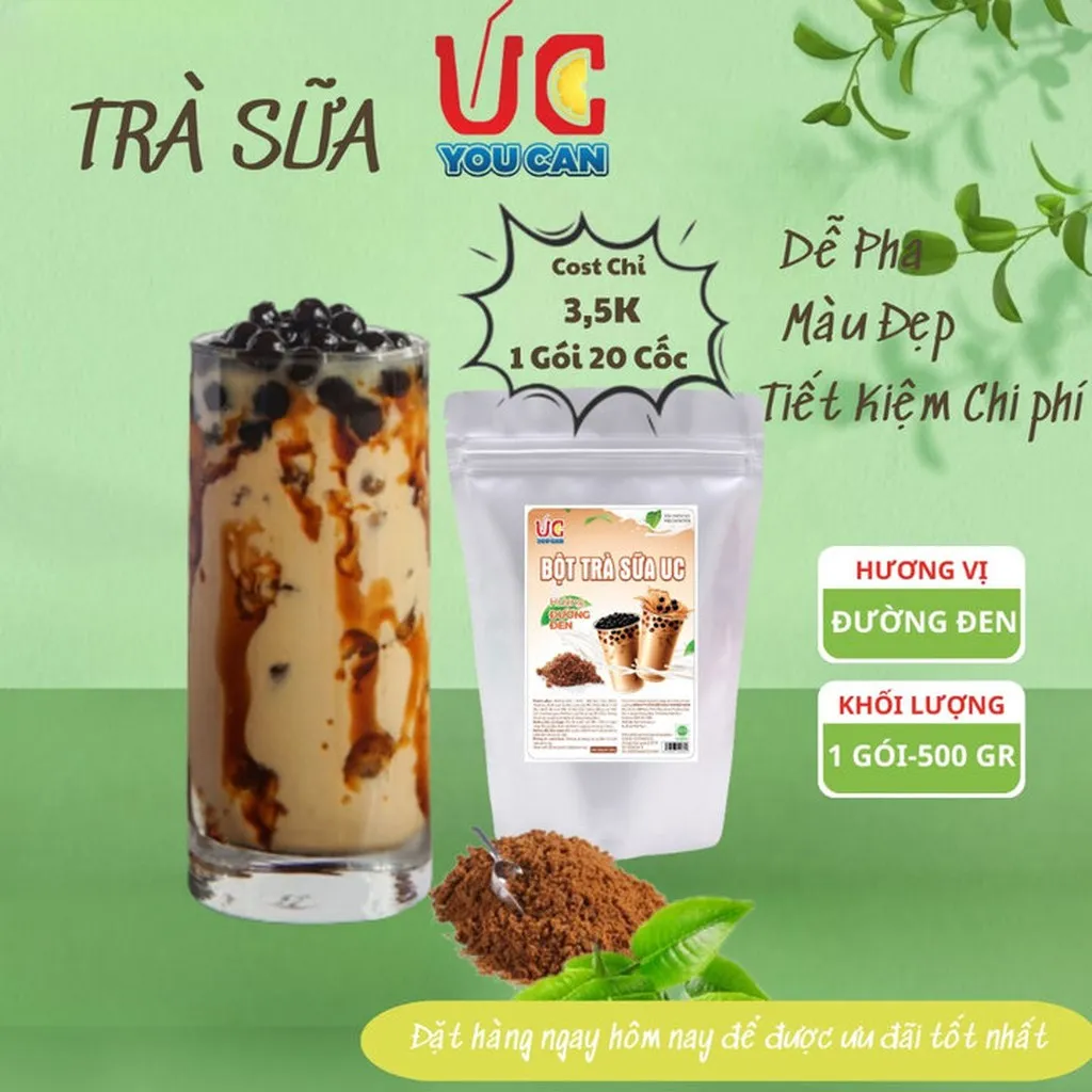 Bột Trà Sữa Đường Đen Hòa Tan, Trà Sữa Trân Châu Đậm Vị, Thơm Ngon, Nước Uống Giải Khát, Dễ Pha Túi 500gr - Lady's Passion