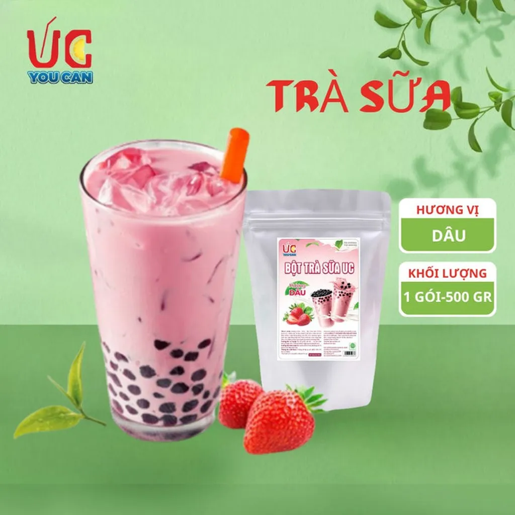 Alternative view of Bột Trà Sữa Dâu Hòa Tan, Đậm Vị, Thơm Ngon, Nước Uống Giải Khát, Dễ Pha Túi 500gr - Lady's Passion