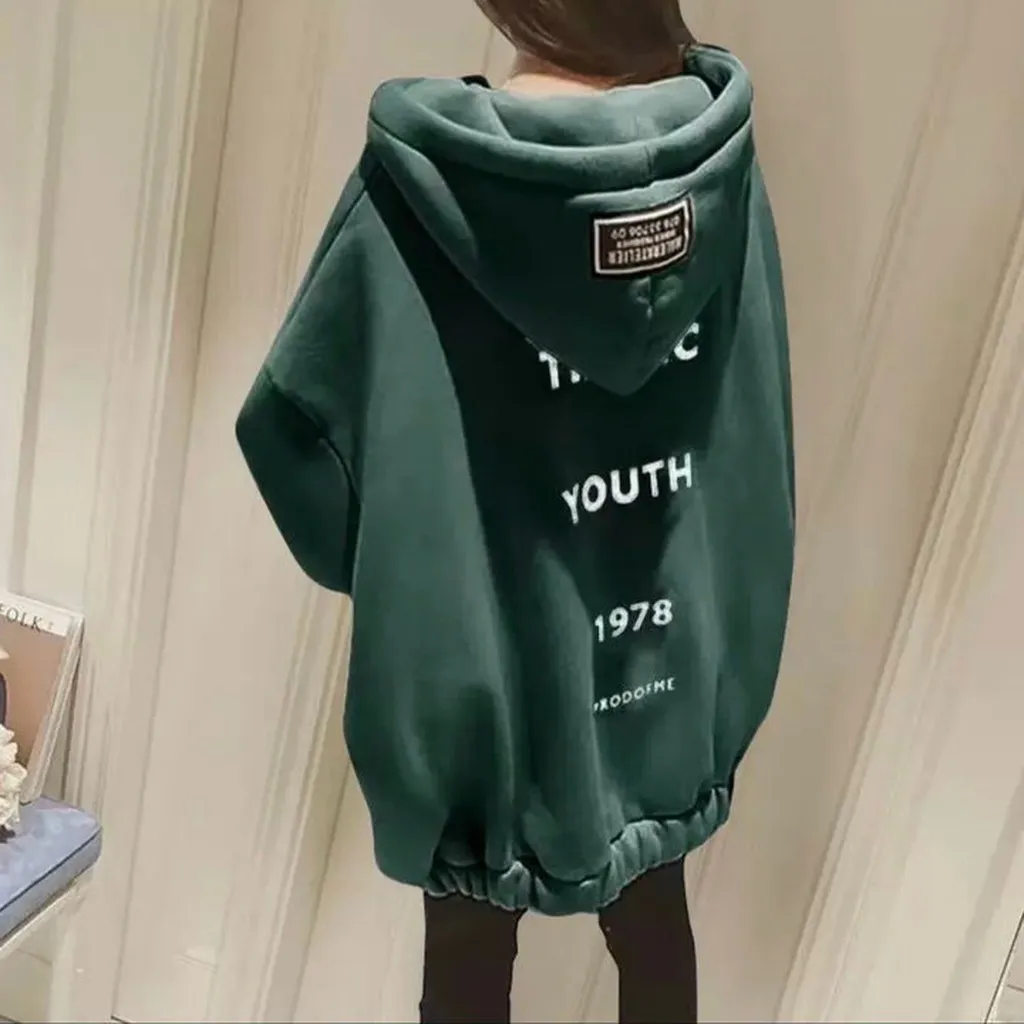 Áo Khoác Hoodie Nỉ Nữ In Chữ Htuoy Thời Trang Hot - Htm Fashion