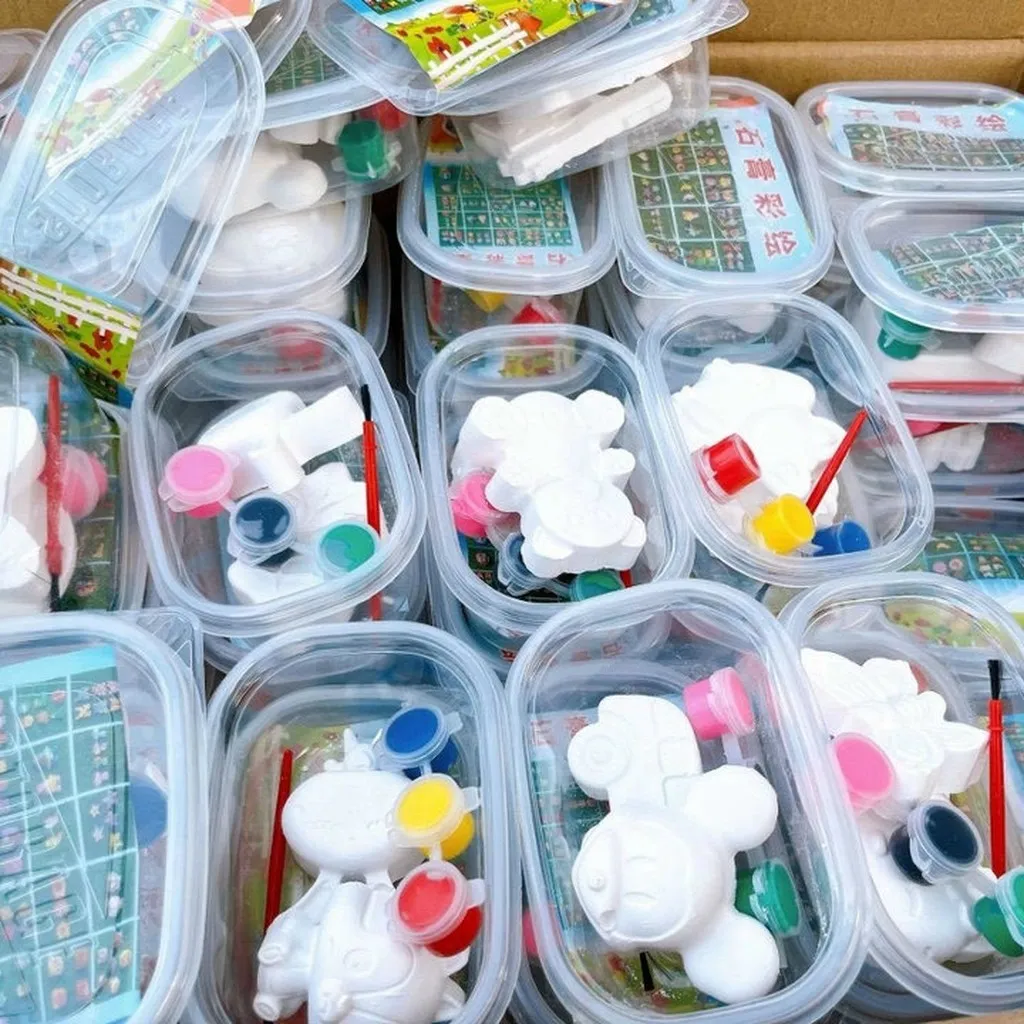 Bộ 2 Tượng Tô Mini Kèm Vỉ Màu Và Cọ Rèn Luyện Khả Năng Sáng Tạo Cho Bé